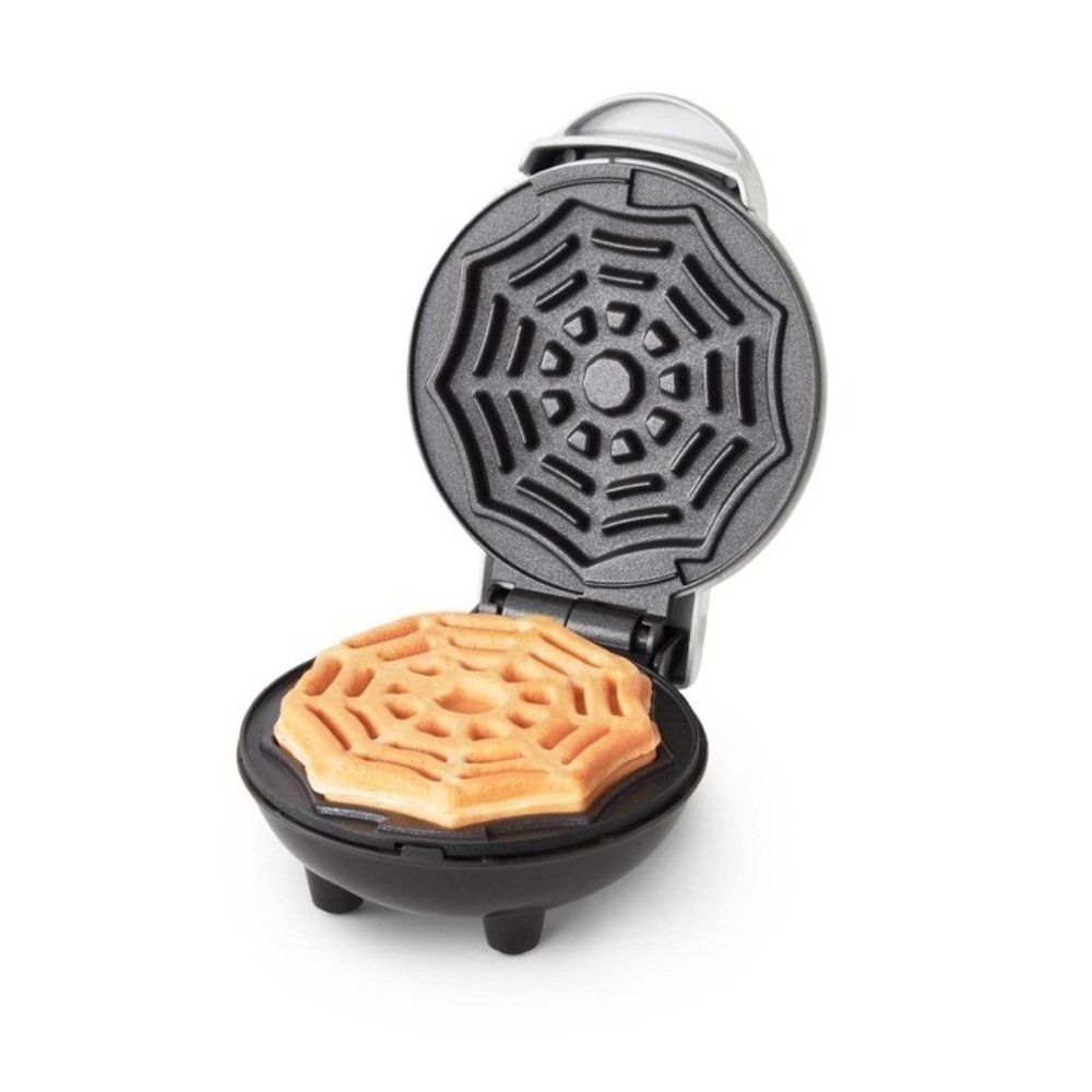 NWT dash mini waffle maker spooky spider web cobweb Halloween breakfast - Picture 3 of 6